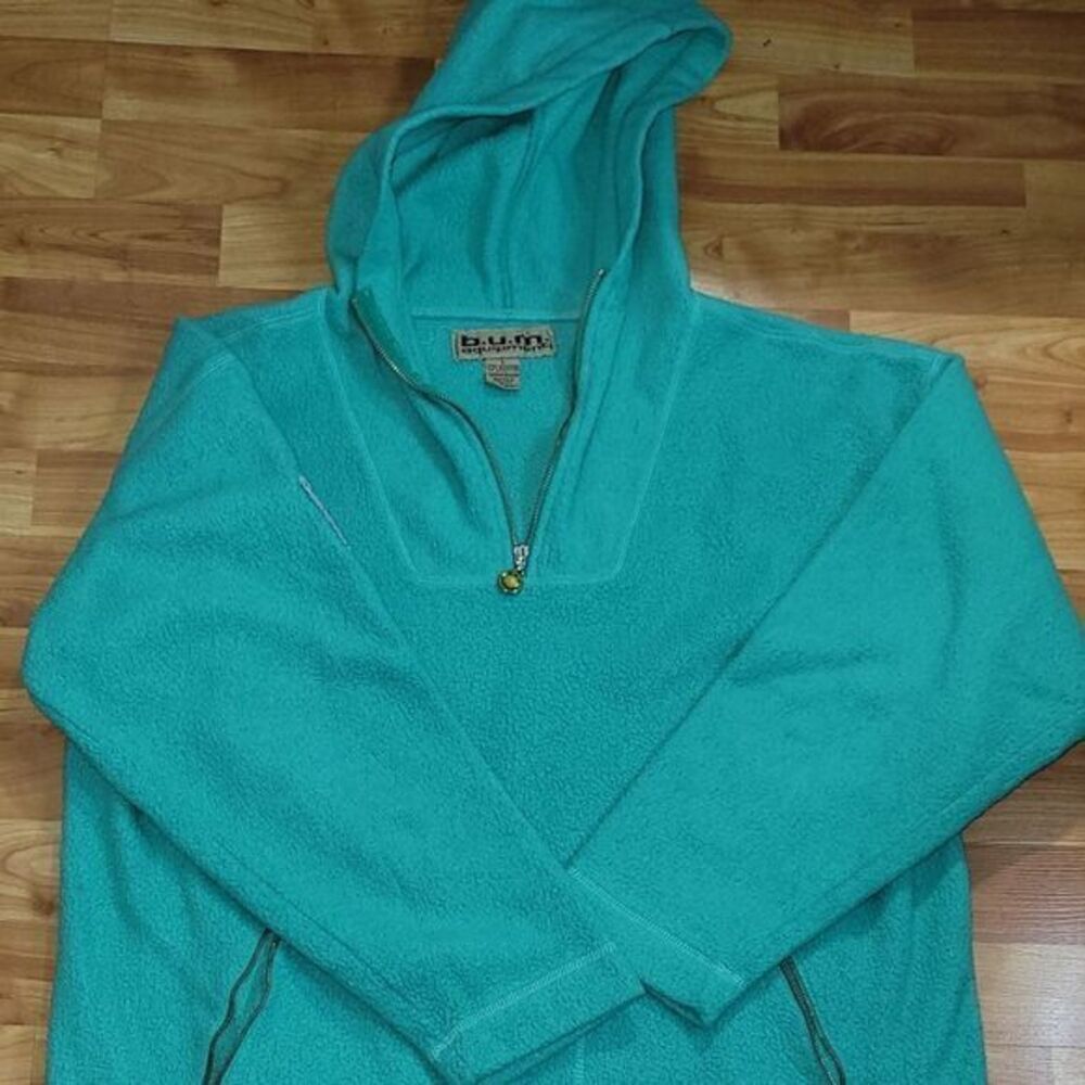 90s Vintage‎ BUM  Equipment Pullover Fleece Hoodie size Large